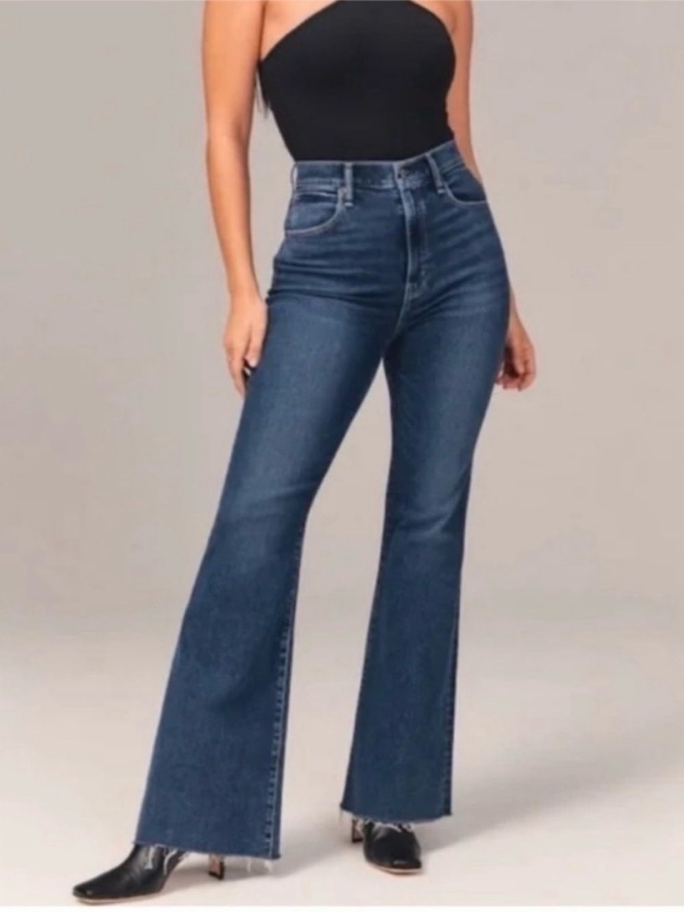 ABERCROMBIE & FITCH The Flare Ultra High Rise Curve Love Denim Jeans 27 / 4L